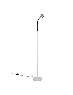 Luminária de pé TARYN com foco ajustável, interruptor de pé e lâmpada não incluída. 1x GU10 máx. 5W IP20 Café