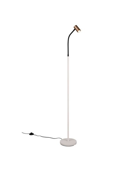 Luminária de pé TARYN com foco ajustável, interruptor de pé e lâmpada não incluída. 1x GU10 máx. 5W IP20 Café