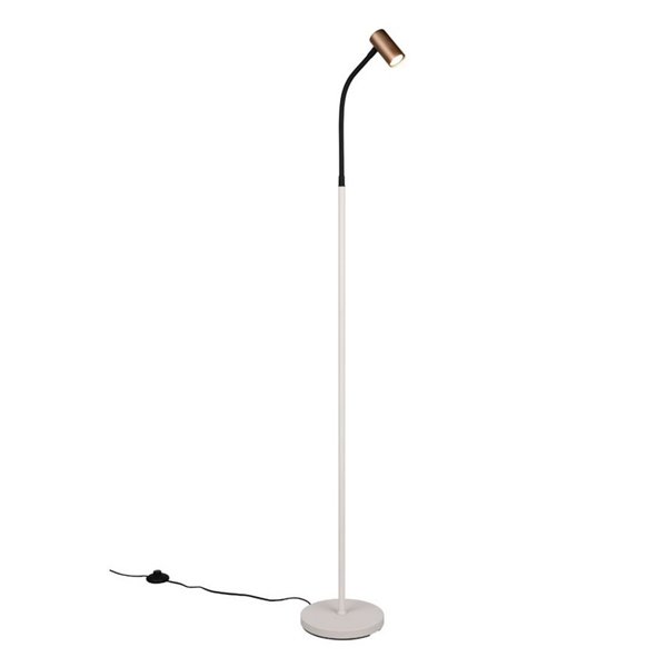 TARYN Fußleuchte mit verstellbarem Fokus, Fußschalter (Leuchtmittel nicht enthalten). 1x GU10 max. 5W IP20 Kaffeebraun
