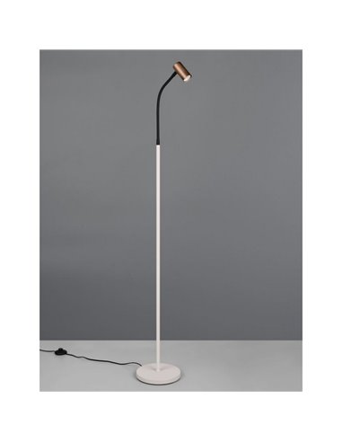 Lámpara de pie TARYN foco orientable, interruptor de pie, bombilla excl. 1x GU10 max. 5W IP20 Café