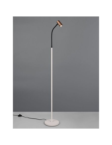 Lámpara de pie TARYN foco orientable, interruptor de pie, bombilla excl. 1x GU10 max. 5W IP20 Café