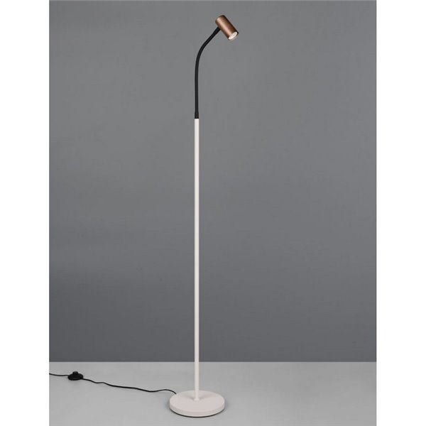 Luminária de pé TARYN com foco ajustável, interruptor de pé e lâmpada não incluída. 1x GU10 máx. 5W IP20 Café