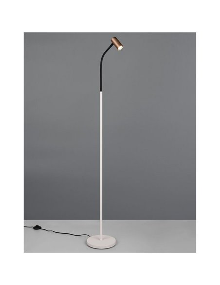 Lámpara de pie TARYN foco orientable, interruptor de pie, bombilla excl. 1x GU10 max. 5W IP20 Café