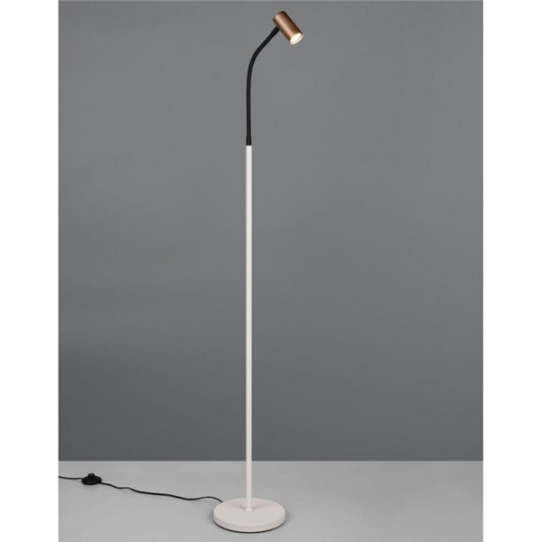 Lámpara de pie TARYN foco orientable, interruptor de pie, bombilla excl. 1x GU10 max. 5W IP20 Café