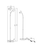Lámpara de pie TARYN 133,5cm foco orientable bombilla excl. 1x GU10 max. 5W IP20 Blanco