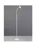 Luminária de chão TARYN 133,5 cm, ajustável, com foco embutido. Lâmpada não incluída. 1 lâmpada GU10, máx. 5 W, IP20, branca.