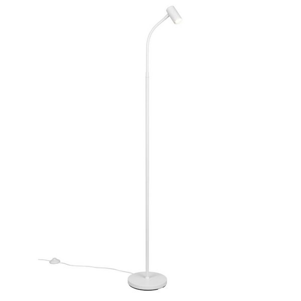 Luminária de chão TARYN 133,5 cm, ajustável, com foco embutido. Lâmpada não incluída. 1 lâmpada GU10, máx. 5 W, IP20, branca.