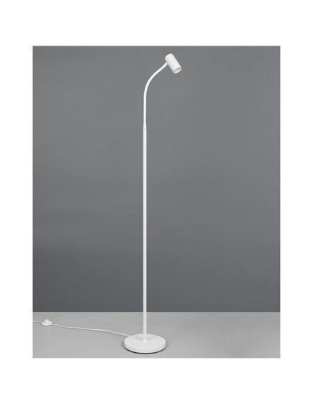Lámpara de pie TARYN 133,5cm foco orientable bombilla excl. 1x GU10 max. 5W IP20 Blanco