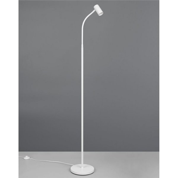 Luminária de chão TARYN 133,5 cm, ajustável, com foco embutido. Lâmpada não incluída. 1 lâmpada GU10, máx. 5 W, IP20, branca.