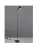 Luminária de chão TARYN 133,5 cm, ajustável, com foco embutido (lâmpada não incluída: 1 x GU10, máx. 5 W), IP20, preta.