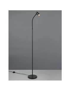 Luminária de chão TARYN 133,5 cm, ajustável, com foco embutido (lâmpada não incluída: 1 x GU10, máx. 5 W), IP20, preta. 2
