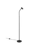 TARYN Stehleuchte 133,5 cm, verstellbarer Spot, Leuchtmittel exkl. 1x GU10 max. 5W, Schutzart IP20, Schwarz