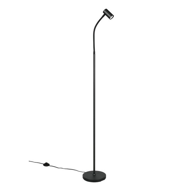 TARYN Stehleuchte 133,5 cm, verstellbarer Spot, Leuchtmittel exkl. 1x GU10 max. 5W, Schutzart IP20, Schwarz