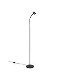 Luminária de chão TARYN 133,5 cm, ajustável, com foco embutido (lâmpada não incluída: 1 x GU10, máx. 5 W), IP20, preta.
