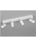 Regleta de 4 focos de techo TARYN bombilla excl. 4x GU10 max. 5W IP20 Blanco