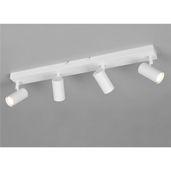 Regleta de 4 focos de techo TARYN bombilla excl. 4x GU10 max. 5W IP20 Blanco