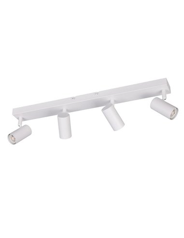 Regleta de 4 focos de techo TARYN bombilla excl. 4x GU10 max. 5W IP20 Blanco