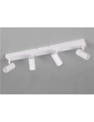 Regleta de 4 focos de techo TARYN bombilla excl. 4x GU10 max. 5W IP20 Blanco