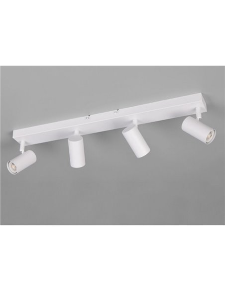 Réglette de plafond TARYN à 4 spots, ampoules non incluses, 4 x GU10 max. 5 W IP20 Blanc