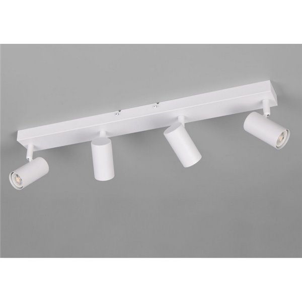 Regleta de 4 focos de techo TARYN bombilla excl. 4x GU10 max. 5W IP20 Blanco