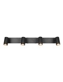Regleta TARYN de 4 focos de techo bombilla excl. 4x GU10 max. 5W IP20 Negro