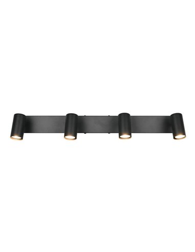 Regleta TARYN de 4 focos de techo bombilla excl. 4x GU10 max. 5W IP20 Negro