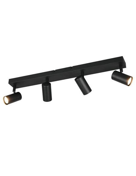 Réglette de plafond TARYN à 4 spots, ampoules non incluses, 4 x GU10 max. 5 W, IP20, noire