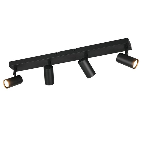 Regleta TARYN de 4 focos de techo bombilla excl. 4x GU10 max. 5W IP20 Negro