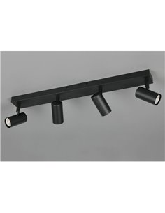 Regleta TARYN de 4 focos de techo bombilla excl. 4x GU10 max. 5W IP20 Negro 2