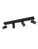 Réglette de plafond TARYN à 4 spots, ampoules non incluses, 4 x GU10 max. 5 W, IP20, noire