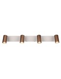 Réglette de plafond TARYN à 4 spots, ampoules non incluses, 4 x GU10 max. 5 W, IP20, couleur café