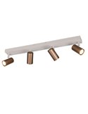 Réglette de plafond TARYN à 4 spots, ampoules non incluses, 4 x GU10 max. 5 W, IP20, couleur café