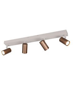 Réglette de plafond TARYN à 4 spots, ampoules non incluses, 4 x GU10 max. 5 W, IP20, couleur café