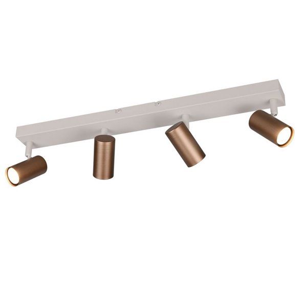 Regleta de 4 focos de techo TARYN bombilla excl. 4x GU10 max. 5W IP20 Café