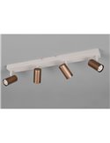 Réglette de plafond TARYN à 4 spots, ampoules non incluses, 4 x GU10 max. 5 W, IP20, couleur café