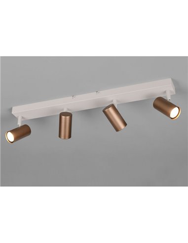 Regleta de 4 focos de techo TARYN bombilla excl. 4x GU10 max. 5W IP20 Café