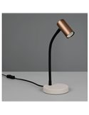 Lámpara de sobremesa TARYN, foco orientable, bombilla excl. 1x GU10 max. 5W IP20 Café