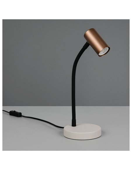 Lámpara de sobremesa TARYN, foco orientable, bombilla excl. 1x GU10 max. 5W IP20 Café