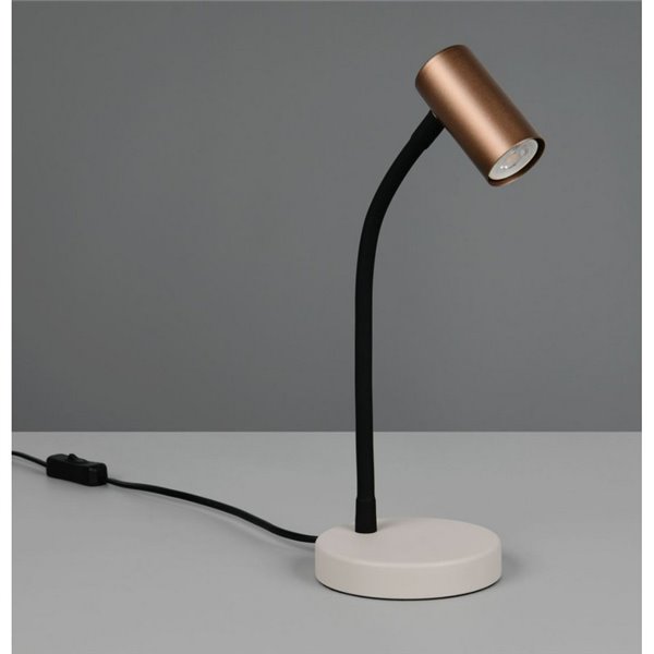 Lámpara de sobremesa TARYN, foco orientable, bombilla excl. 1x GU10 max. 5W IP20 Café