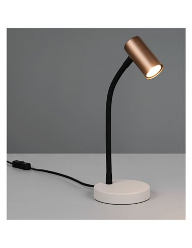 Lámpara de sobremesa TARYN, foco orientable, bombilla excl. 1x GU10 max. 5W IP20 Café