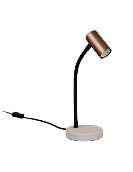 Candeeiro de mesa TARYN, foco ajustável, lâmpada não incluída. 1x GU10 máx. 5W IP20 Café