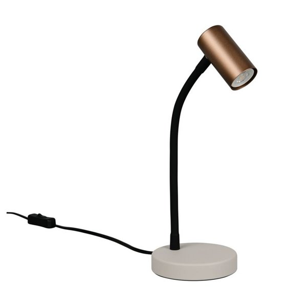 Lámpara de sobremesa TARYN, foco orientable, bombilla excl. 1x GU10 max. 5W IP20 Café
