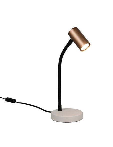 Lámpara de sobremesa TARYN, foco orientable, bombilla excl. 1x GU10 max. 5W IP20 Café