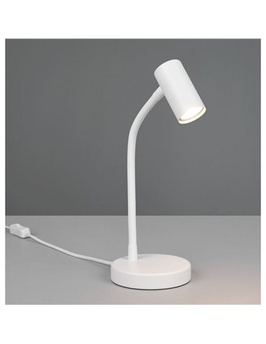 Lámpara de sobremesa TARYN, foco orientable bombilla excl. 1x GU10 max. 5W IP20 Blanco