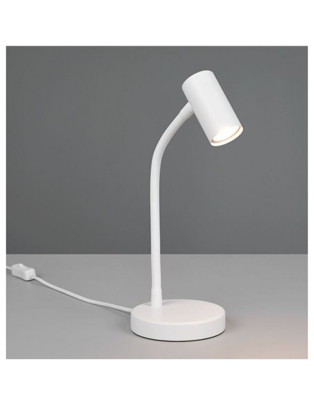 Lámpara de sobremesa TARYN, foco orientable bombilla excl. 1x GU10 max. 5W IP20 Blanco