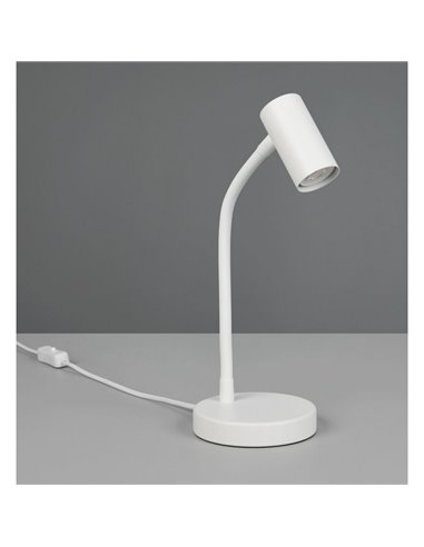 Luminária de mesa TARYN, com foco ajustável, lâmpada não incluída. 1x GU10 máx. 5W IP20 Branca