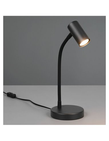 Luminária de mesa TARYN, com foco ajustável, lâmpada não incluída. 1x GU10 máx. 5W IP20 Preta