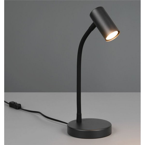 Lámpara de sobremesa TARYN, foco orientable, bombilla excl. 1x GU10 max. 5W IP20 Negro