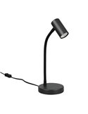 Lámpara de sobremesa TARYN, foco orientable, bombilla excl. 1x GU10 max. 5W IP20 Negro