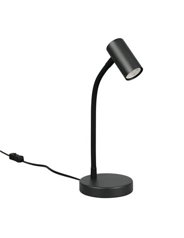 Lámpara de sobremesa TARYN, foco orientable, bombilla excl. 1x GU10 max. 5W IP20 Negro